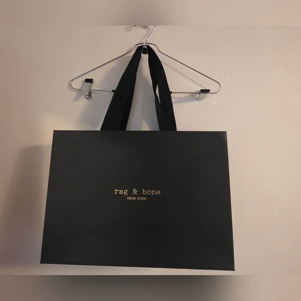 Authentic Rag & Bone Black Shopping Bag – 20”x 15”x 6” Large with Fabric Handles